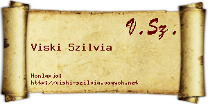 Viski Szilvia névjegykártya